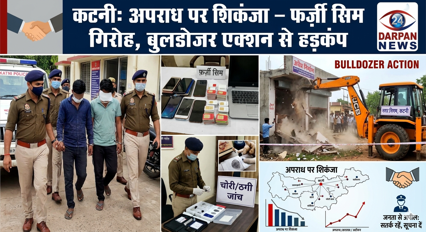 कटनी में अपराध पर शिकंजा, फर्जी सिम गिरोह पकड़ा – बुलडोजर एक्शन से मचा हड़कंप